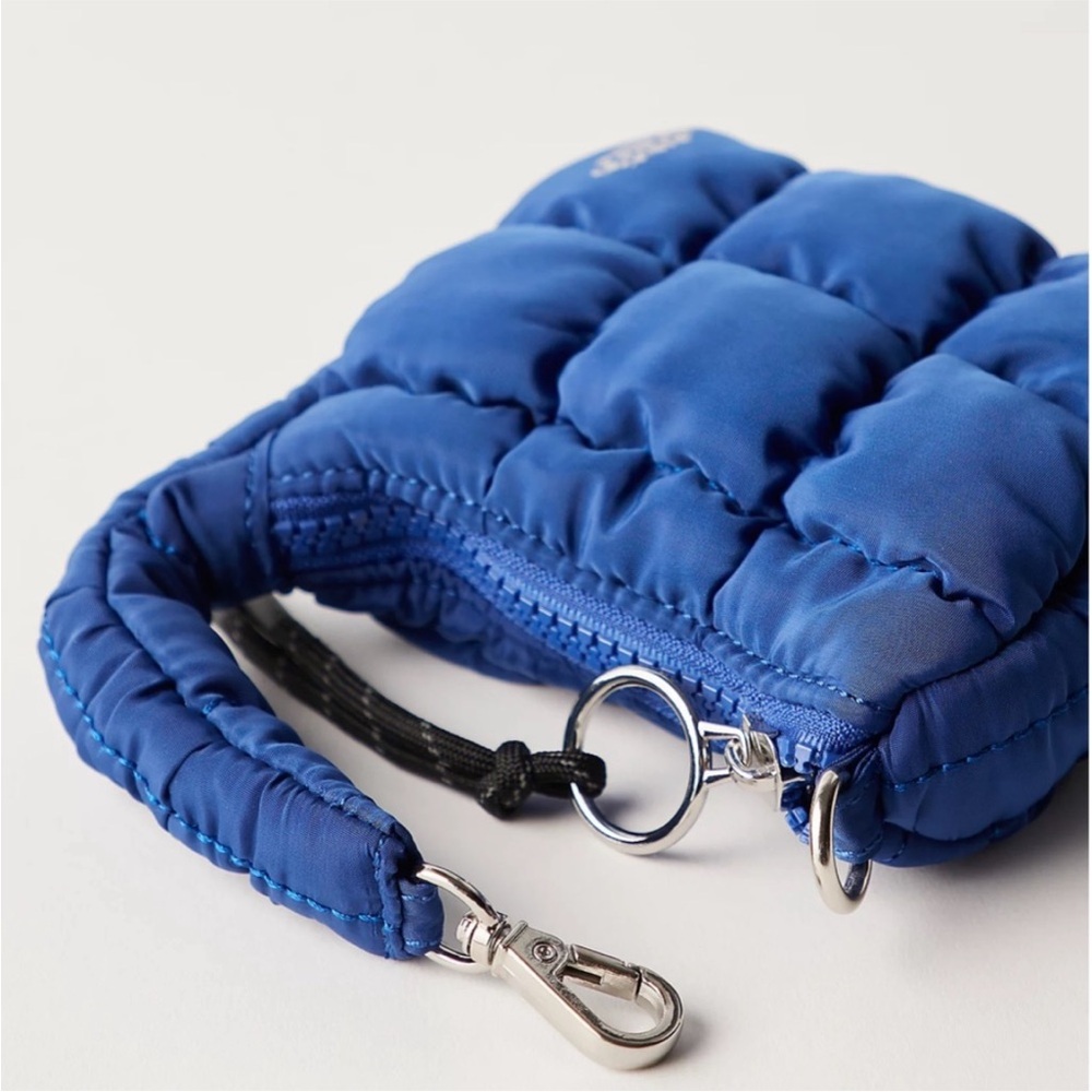 FP Movement Two Pieces Blue Quilted Crossbody/Shoulder Bag and matching Mini Bag - Picture 6 of 13